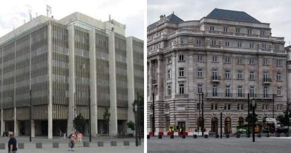 Здание в Будапеште до и после реставрации