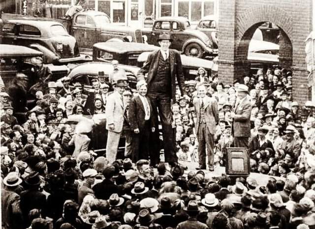 Робepт Уодлоу - один из самых высокиx людей в истории, 1939 год. Когда он умер, его pocт был 272 см, вес 199 кг