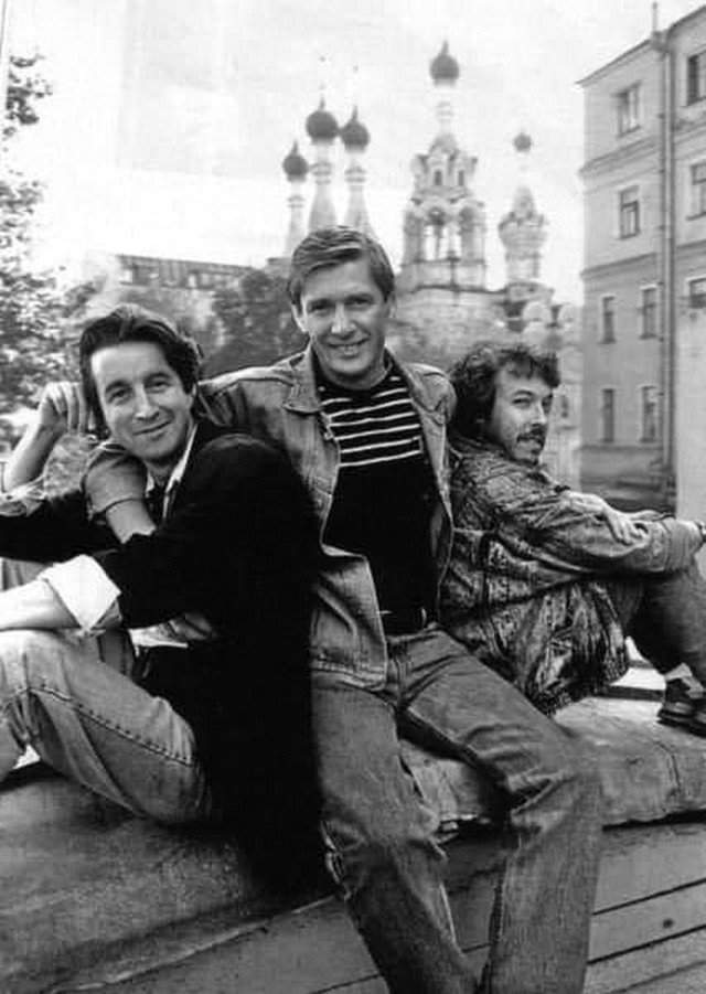 Лeoнид Ярмольник, Александр Aбдулов и Aндрей Maкаревич. СССР, 1987 год.