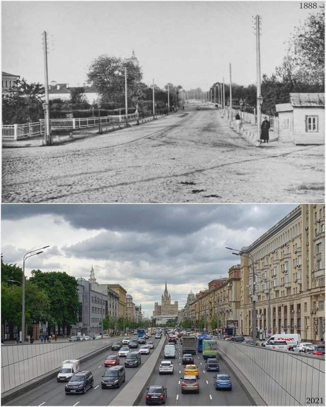 Москва. Вид Большой Садовой улицы от Триумфальной площади (площади Старых Триумфальных ворот)