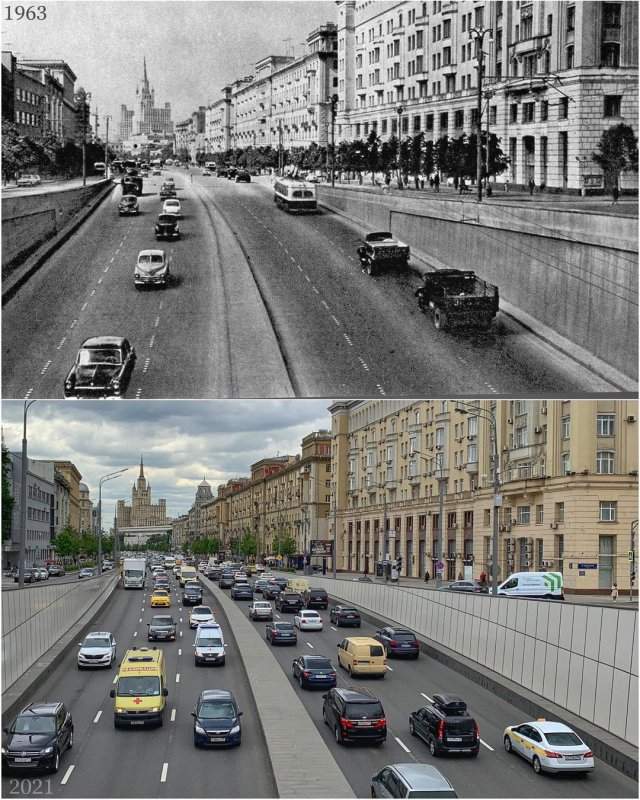 Москва. Вид Большой Садовой улицы от Триумфальной площади (площади Старых Триумфальных ворот)