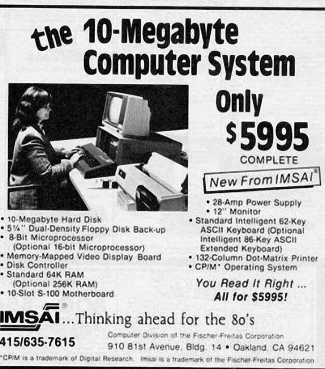 IMSAI 8080 - один из первых микрокомпьютеров, выпущенных в конце 1975 года на базе процессора Intel 8080.