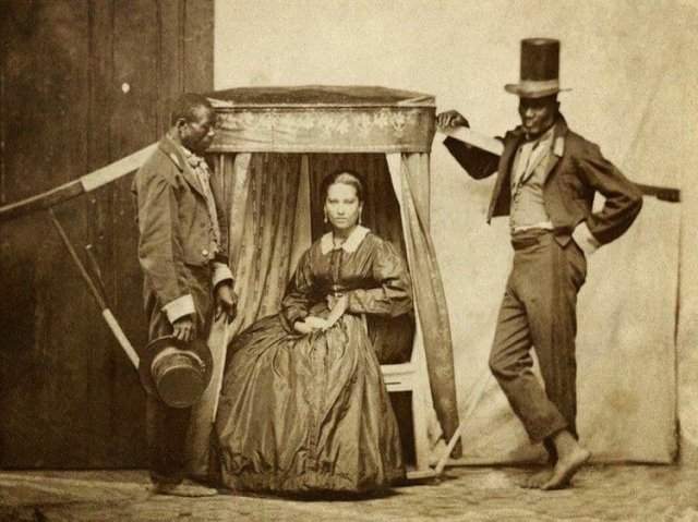 Госпожа и ее два покорных раба. Бразилия, 1860-е.