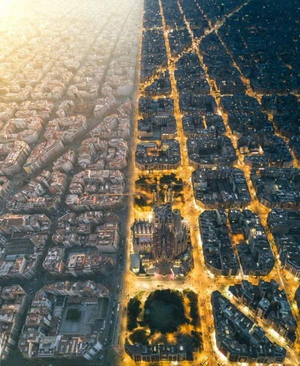 Барселона днём и ночью
