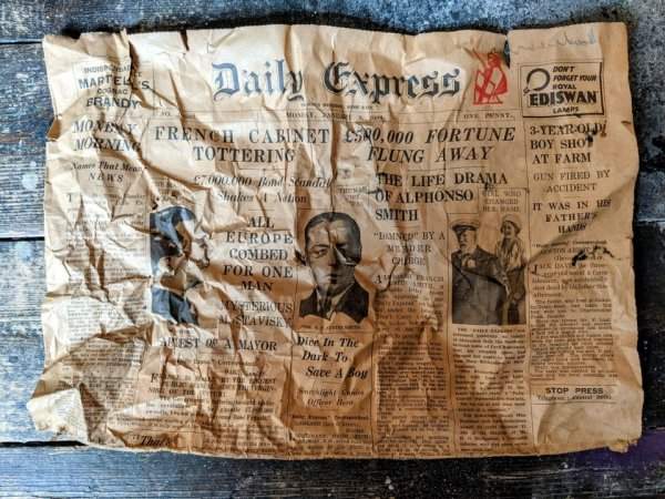 Я нашёл старую газету 1934 года под половицами своего лондонского дома