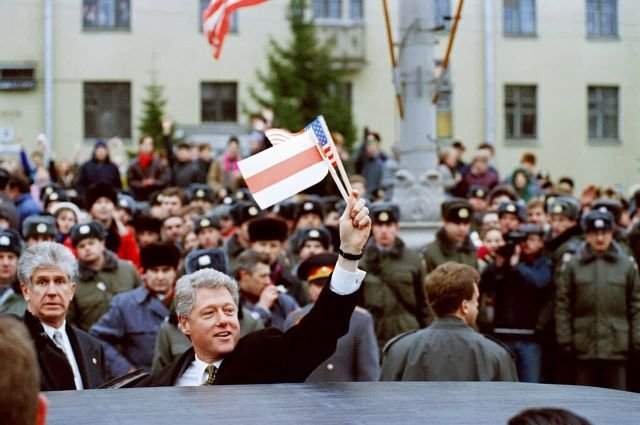 Американский президент Билл Клинтон в Минске, 15 января 1995 год