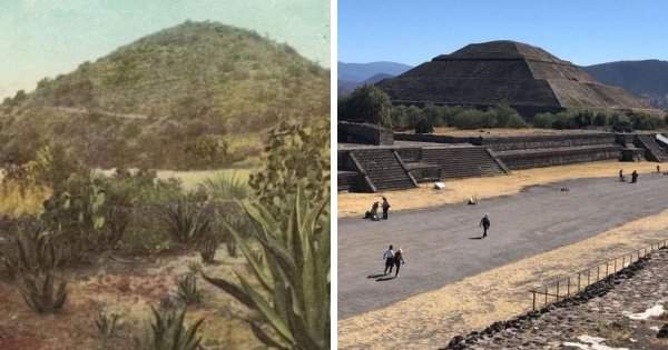 Теотиуакан-де-Ариста — древний город в Мексике в 1900 году и сейчас
