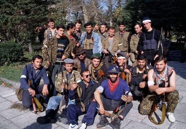 Звиадисты в Сенаки (Грузия), октябрь 1993 года.
