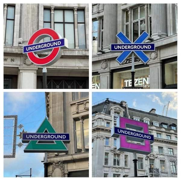 Знаки станции метро возле штаб-квартиры PlayStation в Лондоне