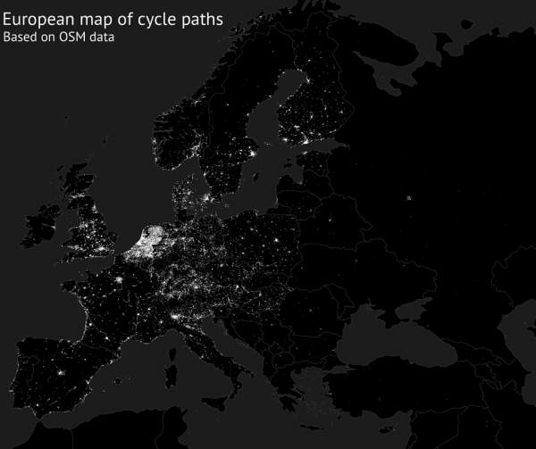Европейская карта велодорожек