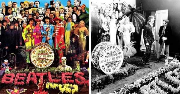 Закадровое фото создания обложки ещё одного альбома The Beatles «Sgt. Pepper’s Lonely Hearts Club Band»