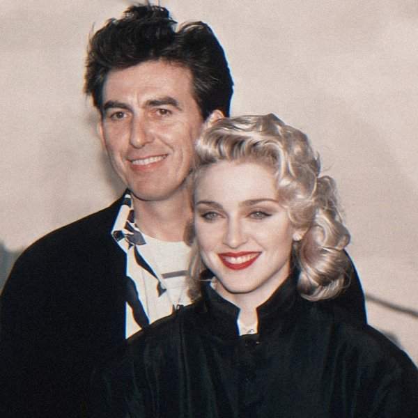 Джордж Харрисон и Мадонна на премьере фильма «Шанхайский сюрприз» в Лондоне, 1986 год