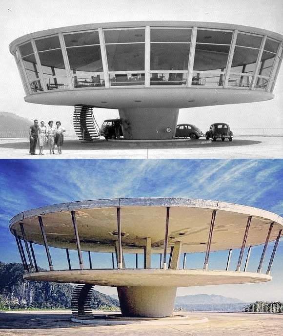 Заброшенный ресторан в Петрополисе, Бразилия (1960-е и 2013 годы)