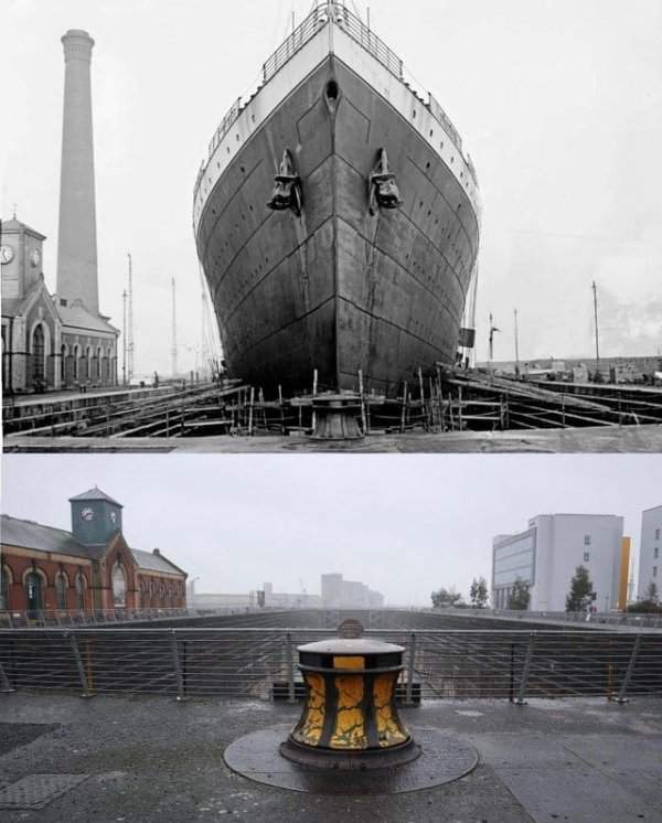 Сухой док Титаника, 1912 и 2015 годы