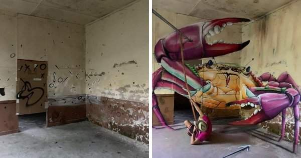 Крутые 3D-граффити от французского художника, который любой угол превращает в произведение искусства