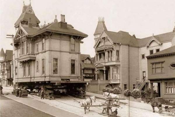 Дом переезжает, Сан-Франциско, 1908 год