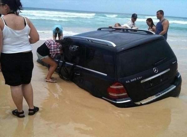 Машинам на пляже не место