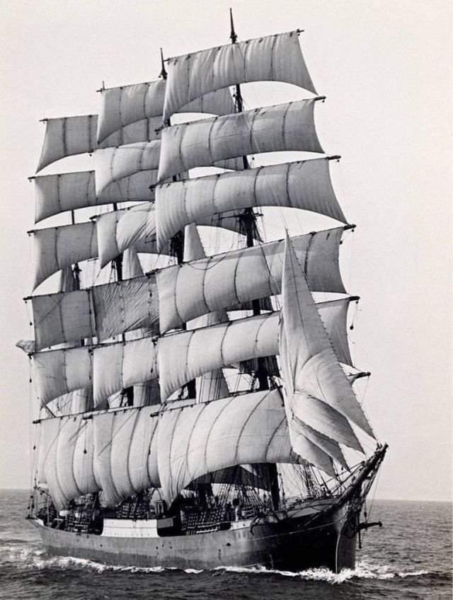 Последнее торговое парусное судно Pamir, 1949 г.