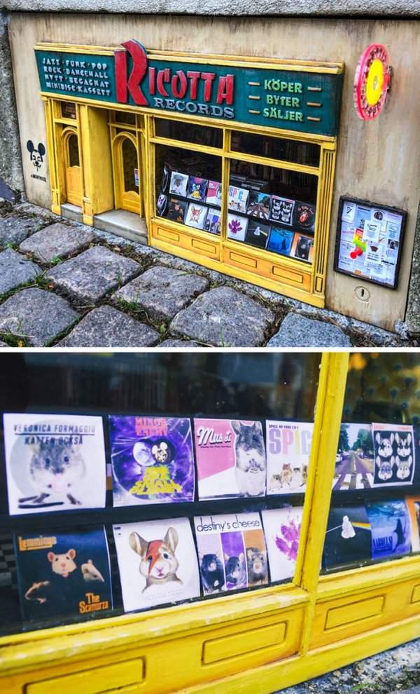 Это музыкальный магазин для мышей в шведском городе Лунд