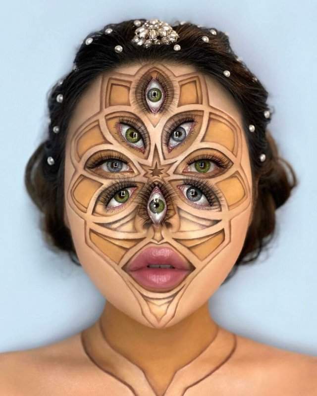 Удивительные оптические иллюзии, созданные с помощью макияжа