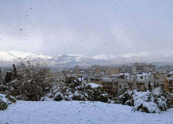 Афины в снегу
