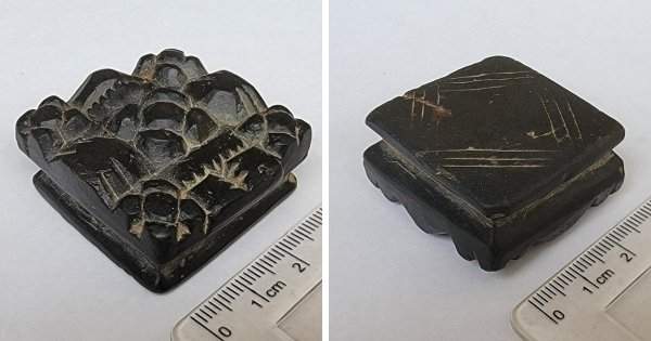 Черный каменный предмет был найден закопанным в саду в Сомерсете, Великобритания