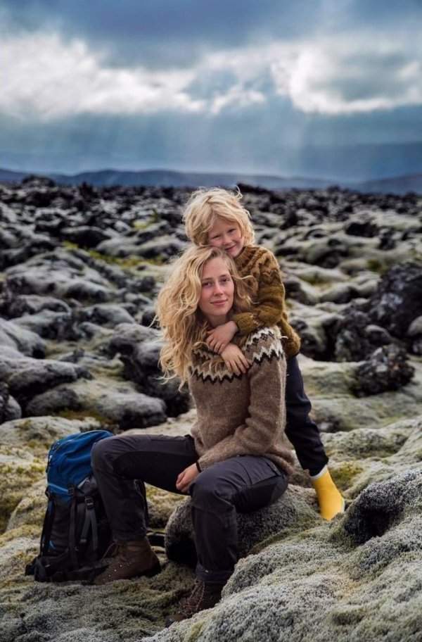 Андреа с сыном Бенджамином, Исландия