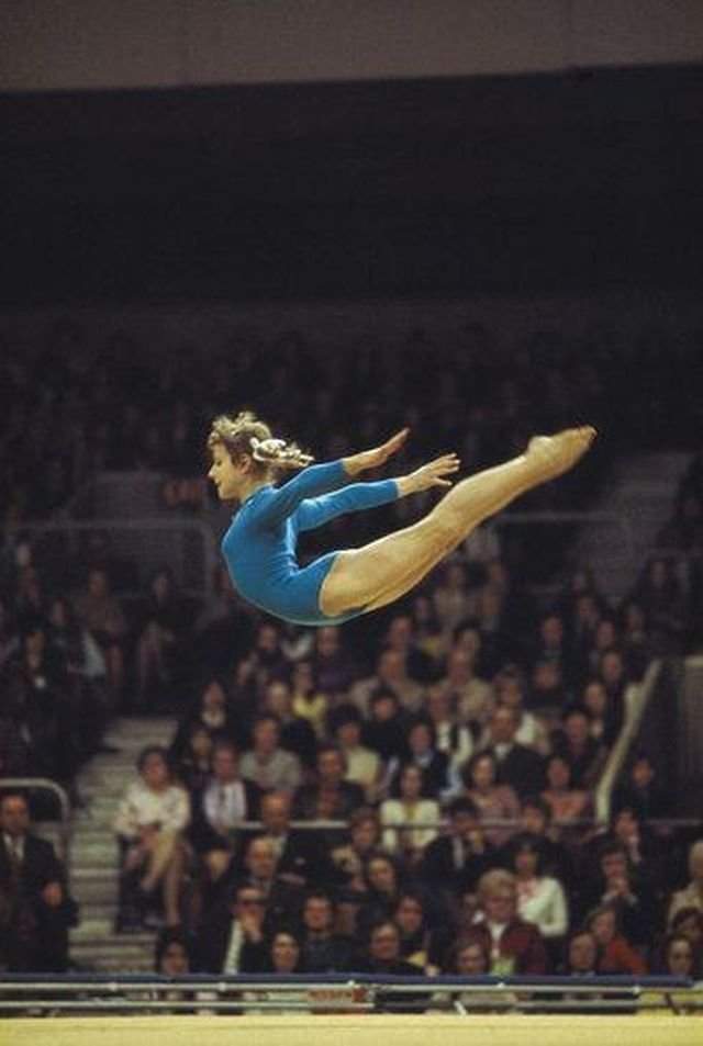 Гимнастка Ольга Корбут на олимпиаде в Мюнхене, 1972 год.