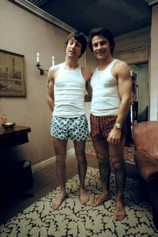 Харви Кейтель и Роберт Де Ниро на съёмках фильма «Злые улицы», 1973