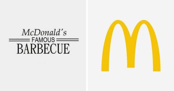 Логотип «McDonald’s» в 1940 и 2022