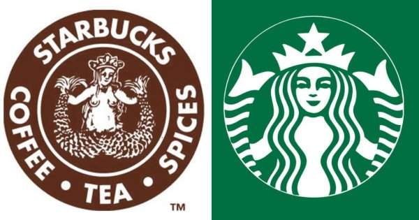 Логотип «Starbucks» в 1971 и 2022