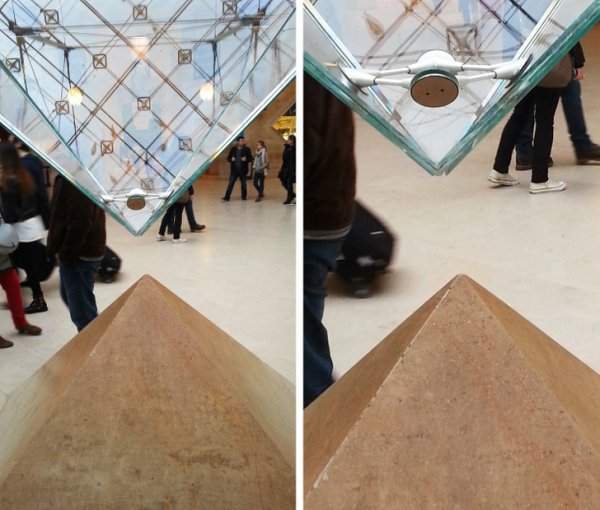 Пирамиды внутри Лувра не совпадают друг с другом