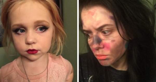 Сделала макияж своей 6 летней сестре, а потом она мне…