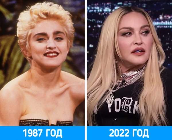 В 80-е Мадонна была на пике славы. 16 августа поп-дива отпразднует 65-летний юбилей, а на фото слева ей 28 лет