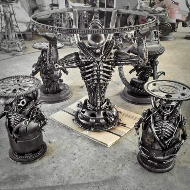 Крутые скульптуры из металлолома
