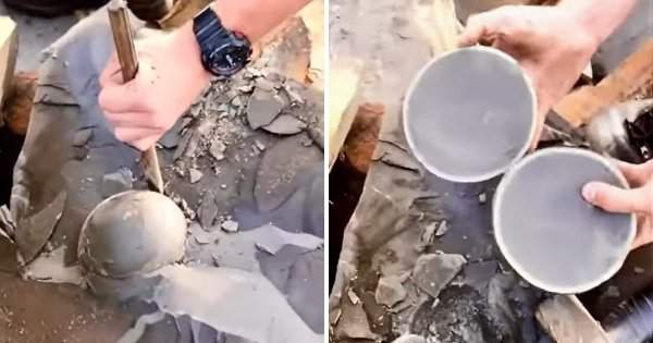 Мужчина нашёл внутри камня в горах идеально круглый шар. Возраст породы больше 50 миллионов лет