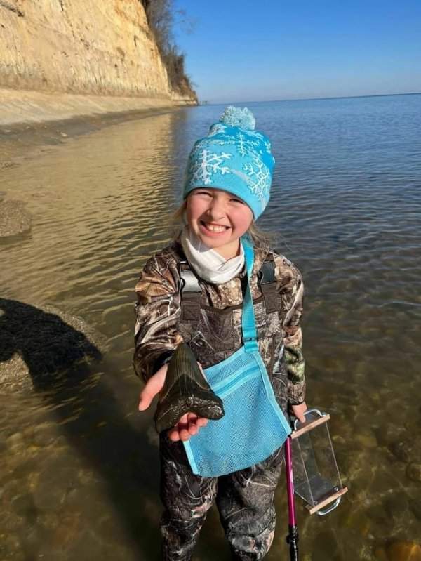 9-летняя девочка из Мэриленда нашла зуб мегалодона возрастом 15 миллионов лет в Чесапикском заливе
