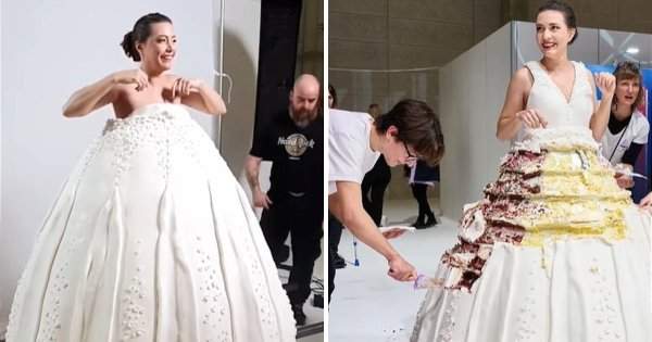 В Швейцарии изготовили самый большой в мире торт-платье