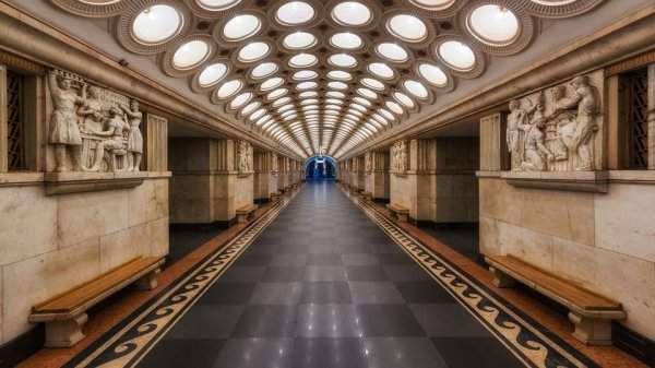 Станция метро «Электрозаводская» в Москве, Россия