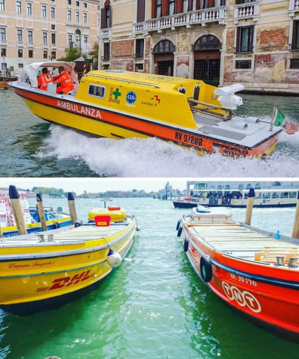 Так в Венеции выглядит транспорт скорой помощи и служб доставки
