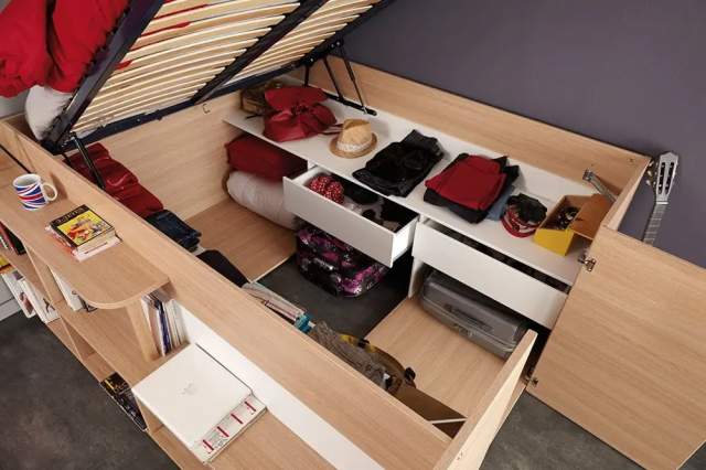 Компактная кровать, в которой хранится все, что вы хотите, идеально подходит для небольших квартир