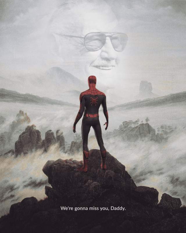 «Странник над морем тумана» Каспара Давида Фридриха + Человек-паук и его создатель Стэн Ли