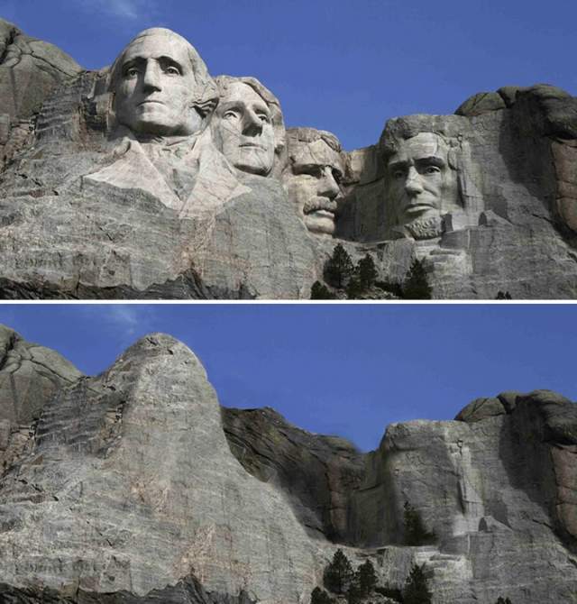 Гора Рашмор без барельефа с лицами американских президентов