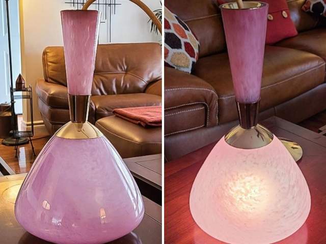 Недавняя находка — утончённая розовая лампа 1950-х годов