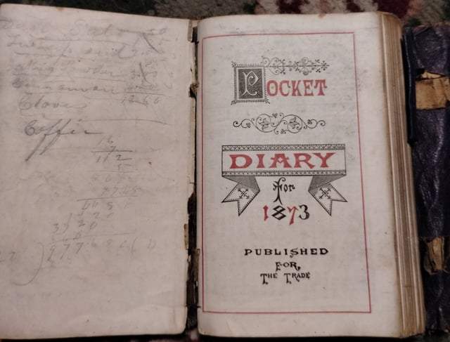 Карманный дневник 1873 года, который использовался и передавался в моей семье в течение 150 лет