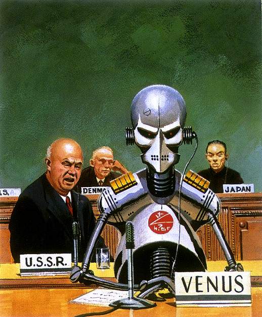 Обложка нарисована Эдвардом Валигурски для журнала Amazing Science Fiction Stories, октябрь, 1958 год.