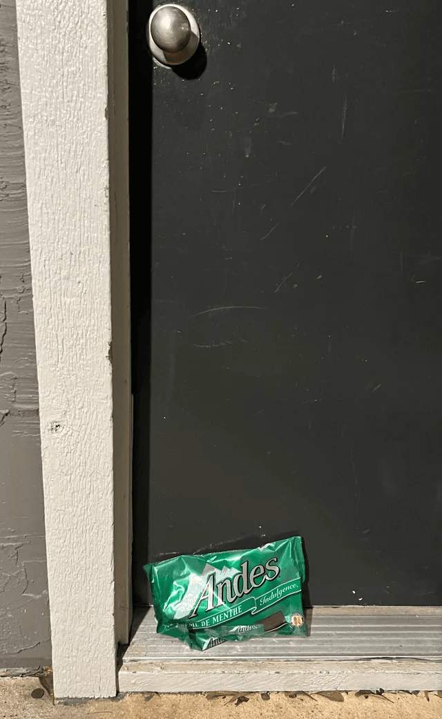 В квартире напротив уже 2 месяца никто не живёт, но вчера пришла домой и обнаружила у двери конфету