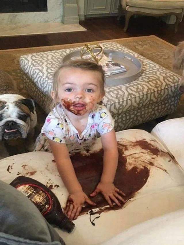 Решила покрасить диван шоколадом