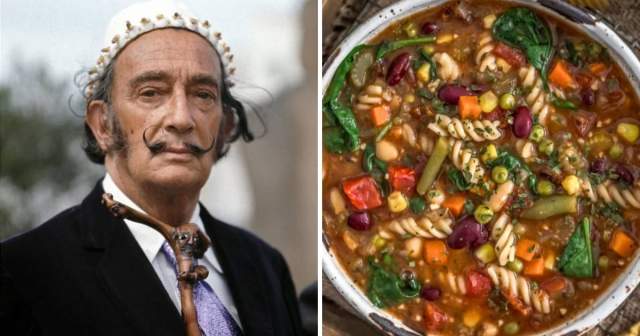 Художник Сальвадор Дали — итальянский суп министроне с макаронами или рисом