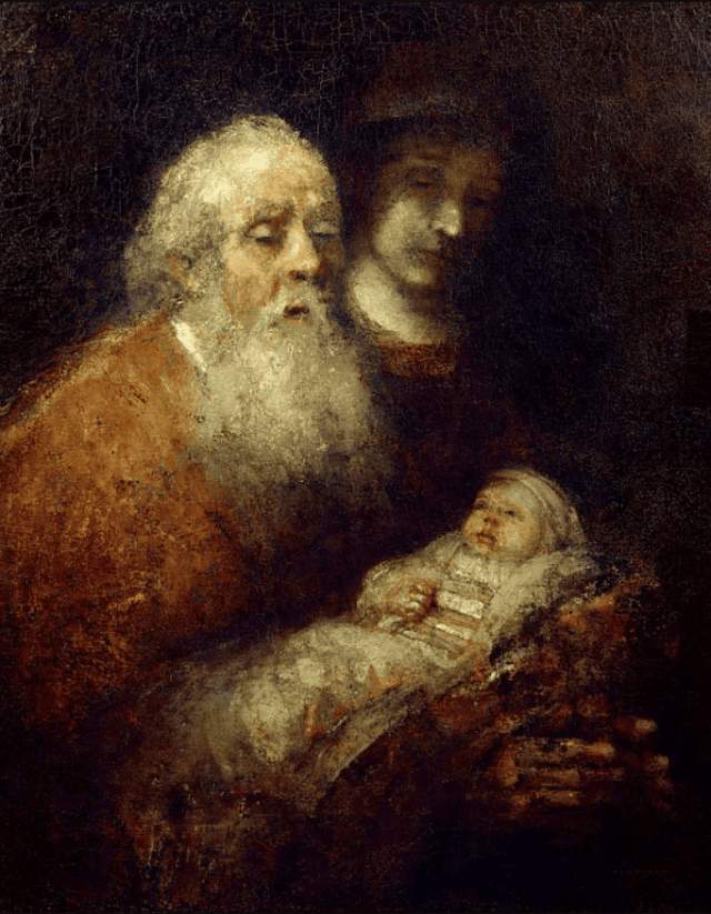 Рембрандт Харменс ван Рейн — «Симеон с младенцем Иисусом в храме» (1669)